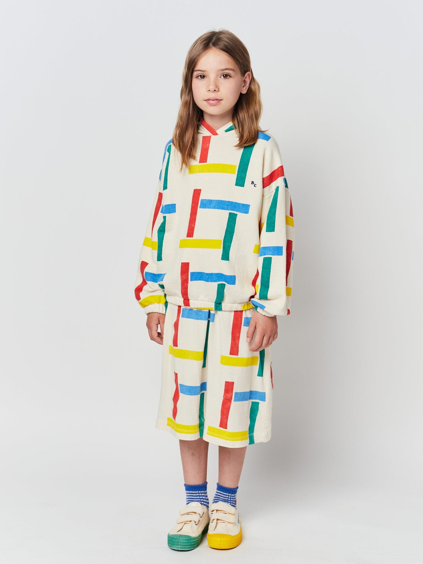 Multicolor Beacons midi skirt
