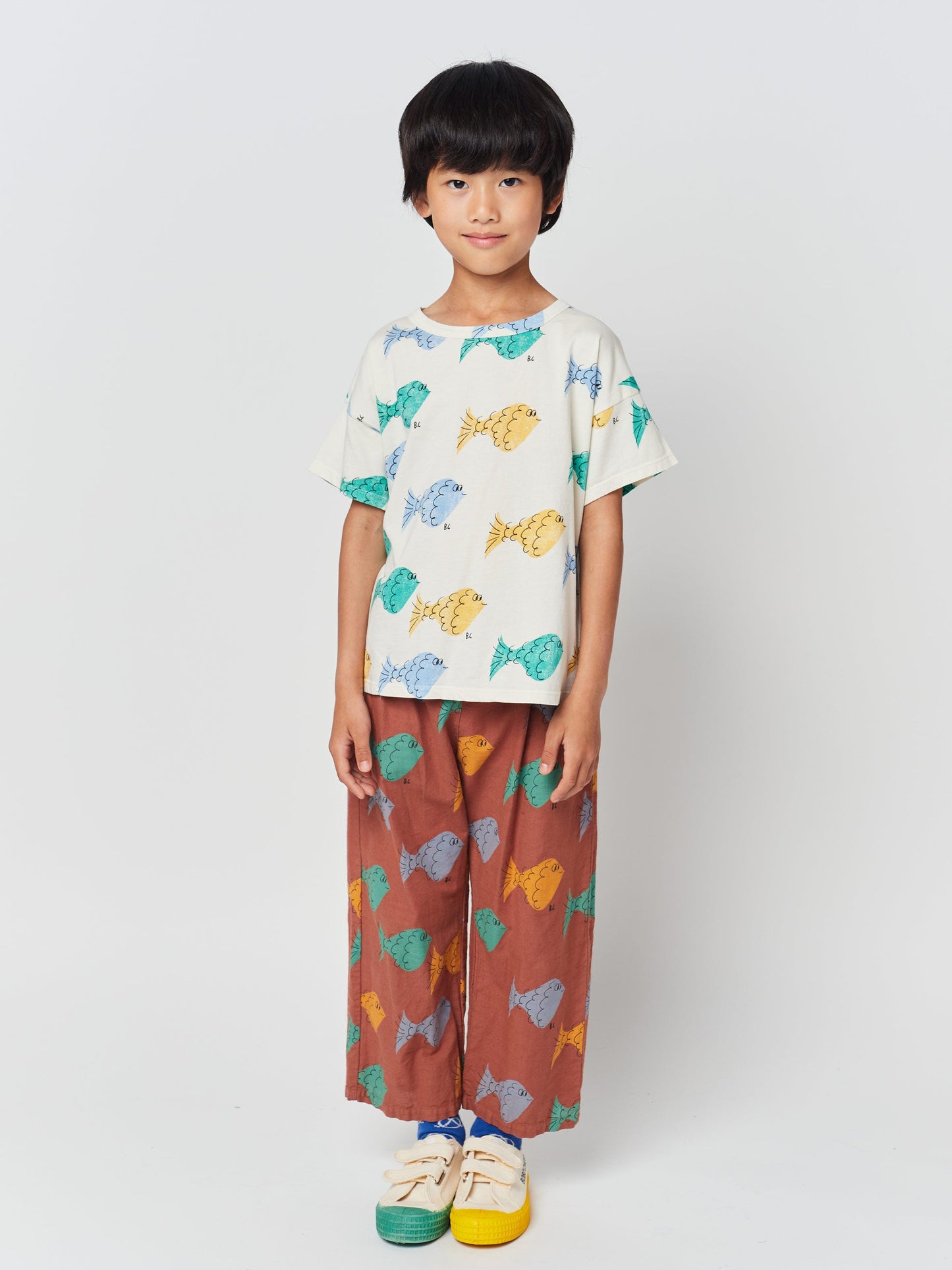 Multicolor Fish all over woven pants