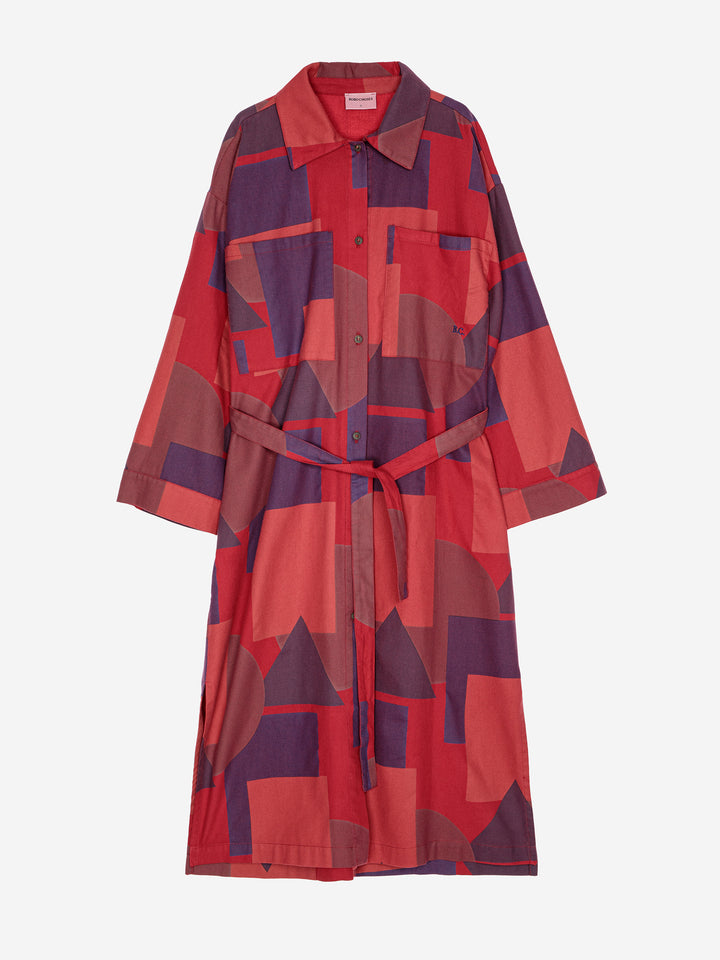 Geometric print long dress