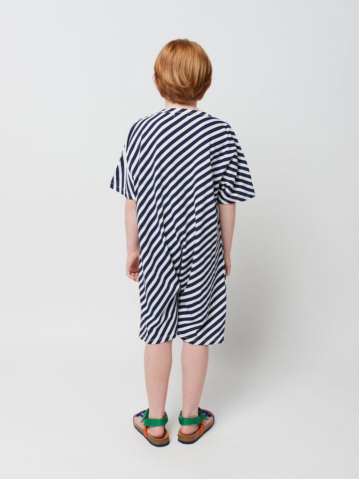 Color patch short sleeve overall