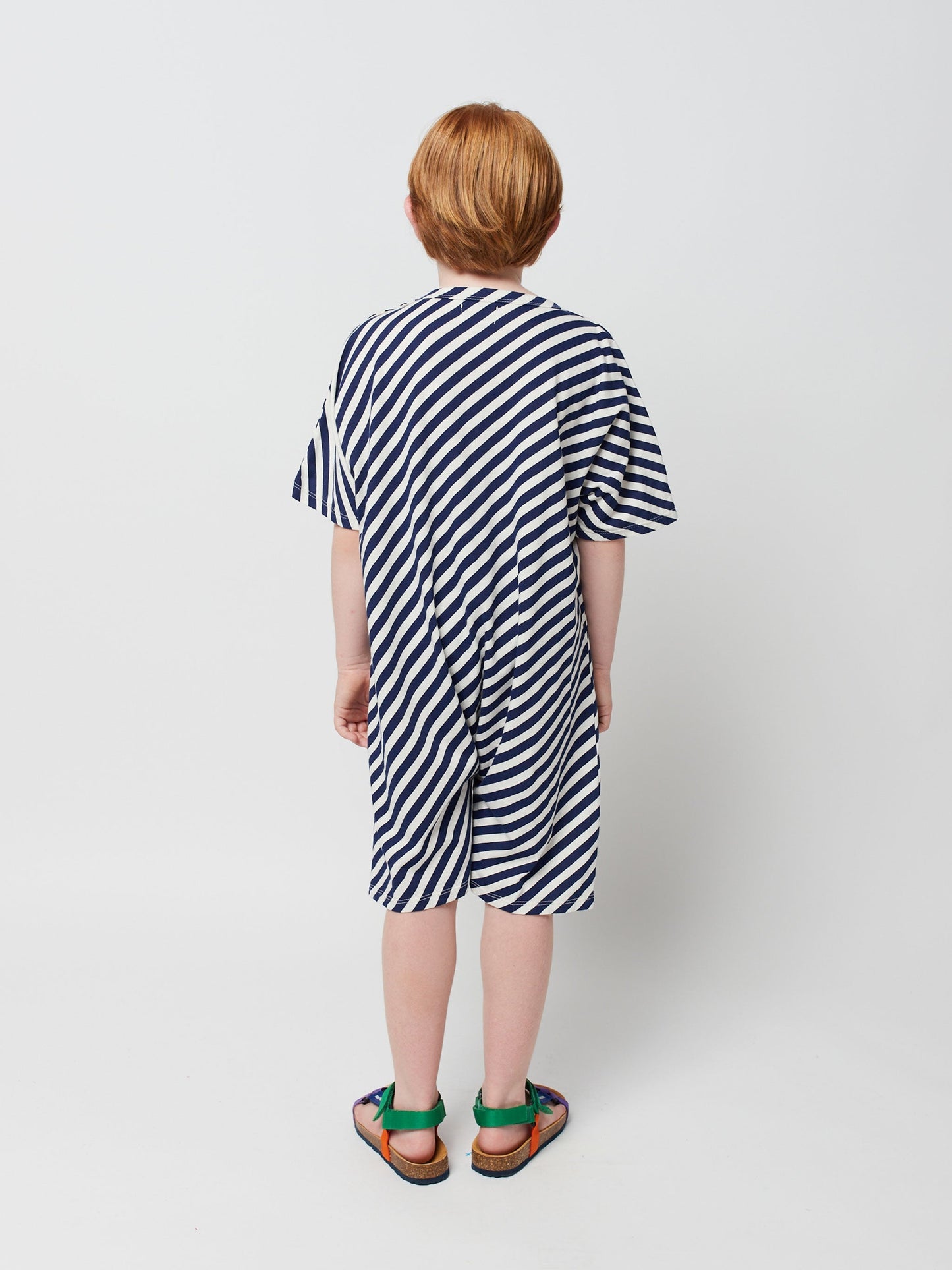 Color patch short sleeve overall