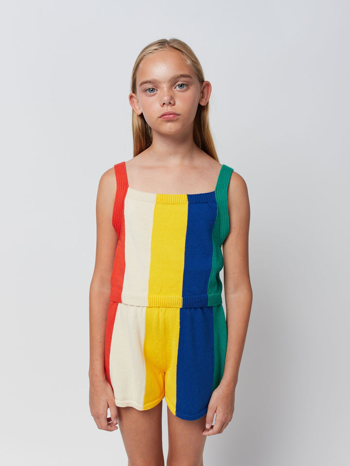 Multicolor stripes knitted top
