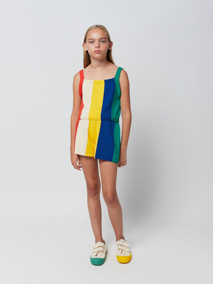 Multicolor stripes knitted top