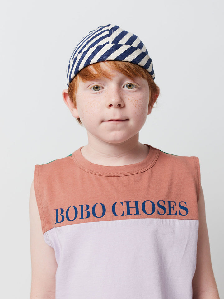 Blue Stripes round hat