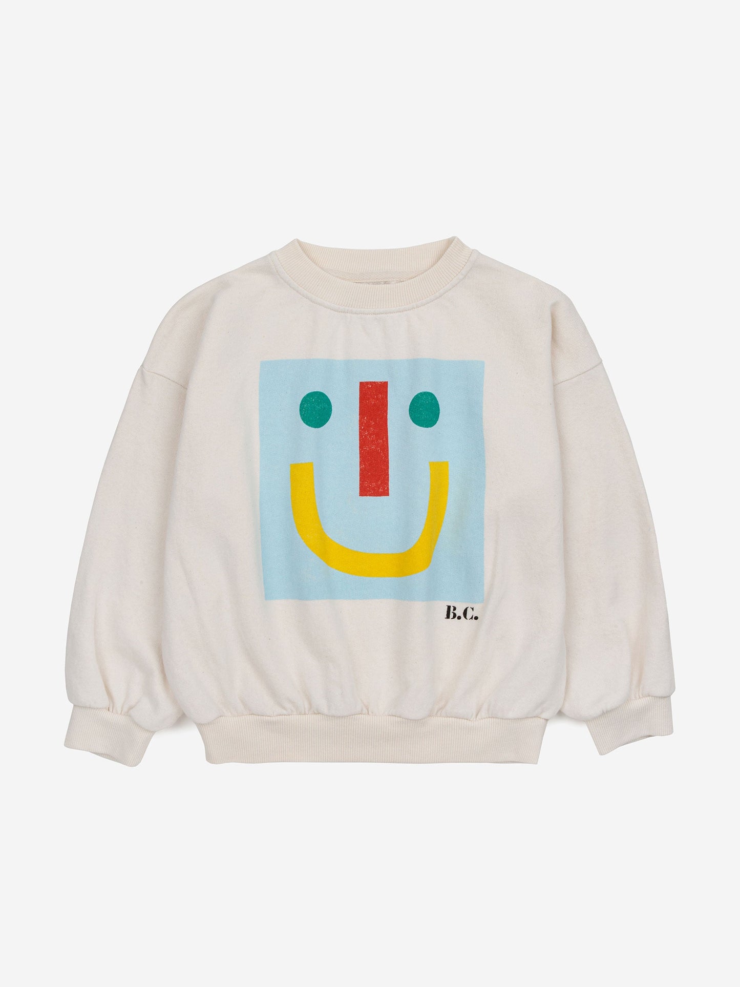 Happy face round neck sweatshirt