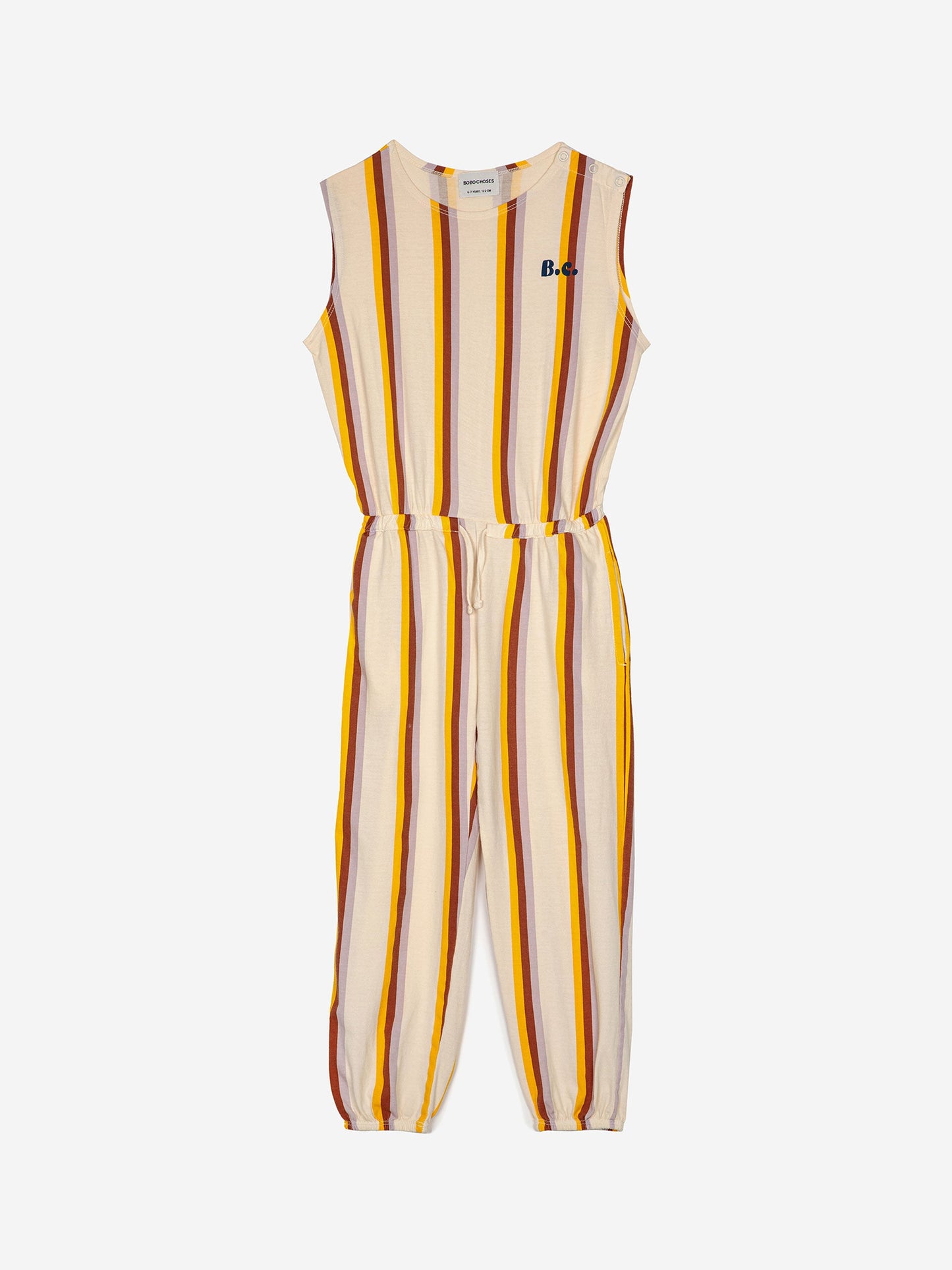 Multicolor vertical stripes overall