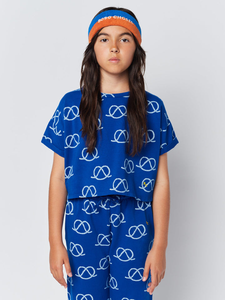 Sail Rope all over cropped sweatshirt