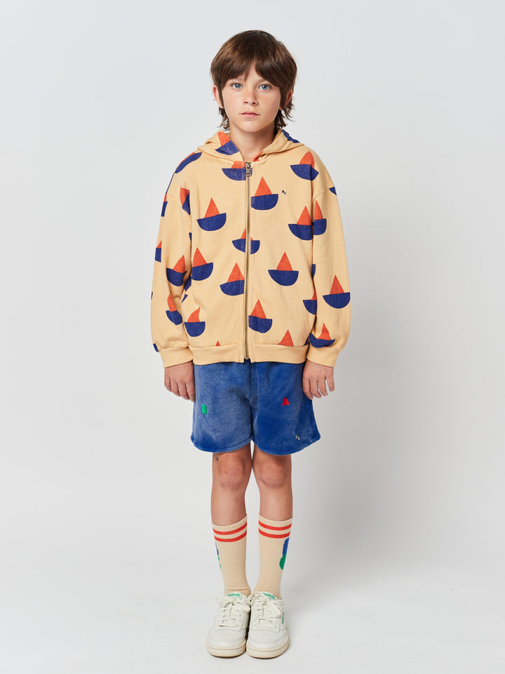 Sail Boat all over zipped sweatshirt