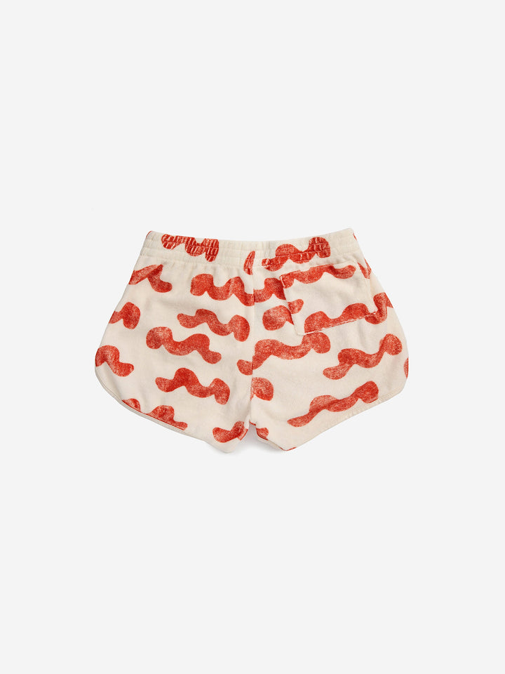 Waves all over terry shorts