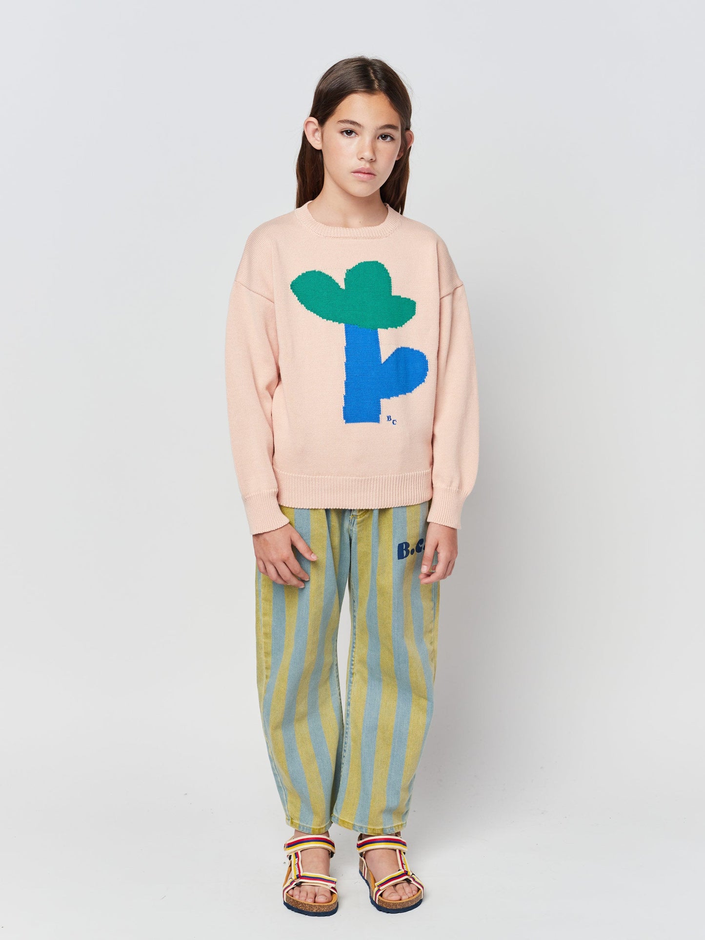 Pantalon en jean à rayures verticales