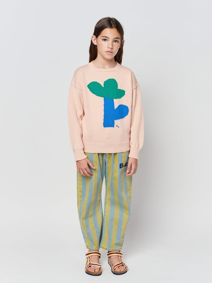 Vertical Stripes denim pants