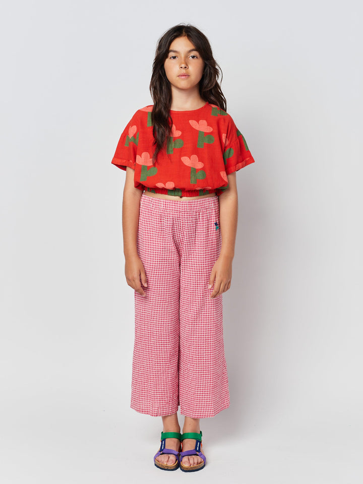 Sea Flower all over woven short sleeve top