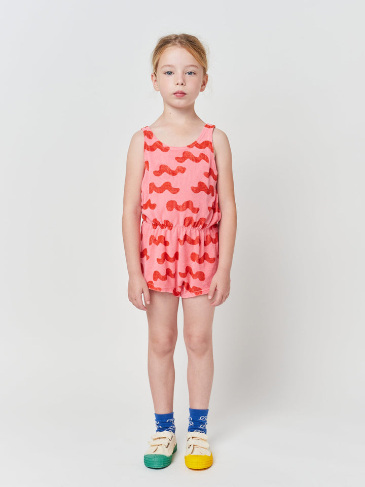 Waves all over terry playsuit
