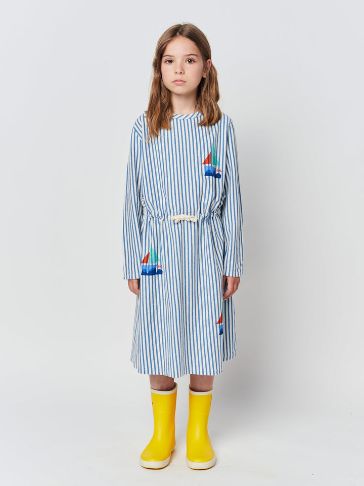 Blue Stripes long sleeve dress
