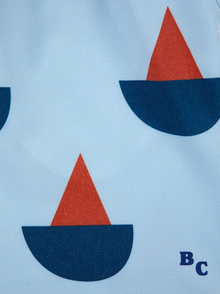Sail Boat all over swim bermuda shorts