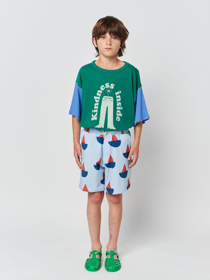 Sail Boat all over swim bermuda shorts