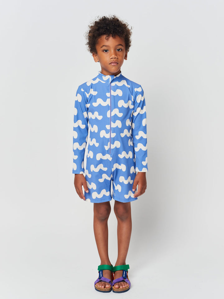 Waves all over swim overall