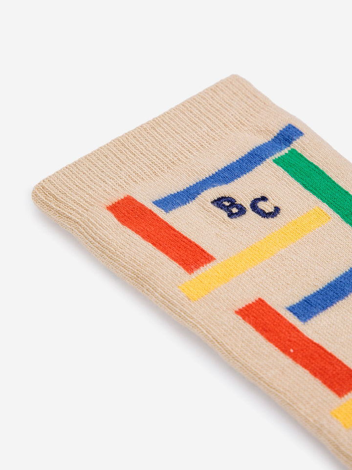Multicolor Beacons all over long socks