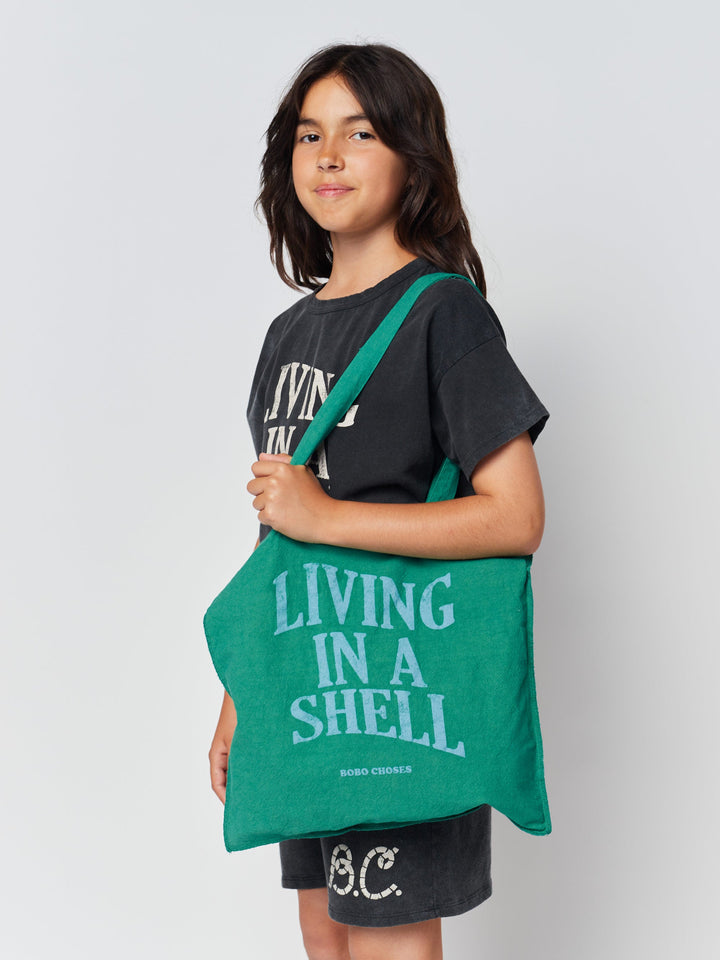 Living In A Shell green tote bag pack 10 uds