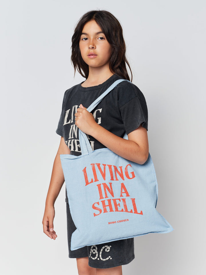 Living In A Shell blue tote bag  pack 10 uds