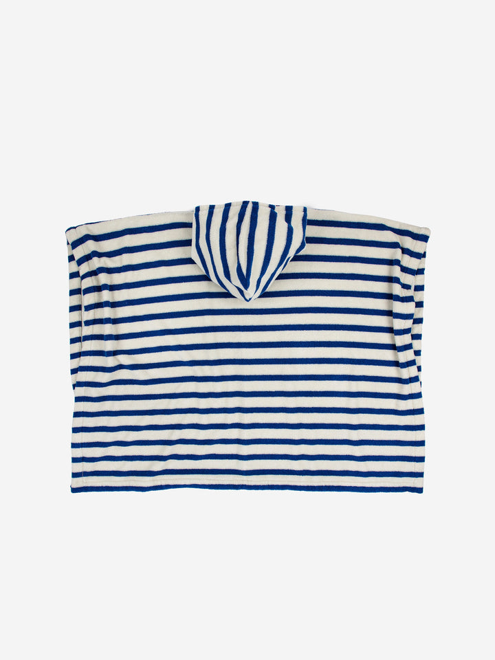 Blue stripes all over bathrobe