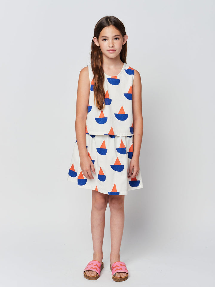 Sail Boat all over woven tank top